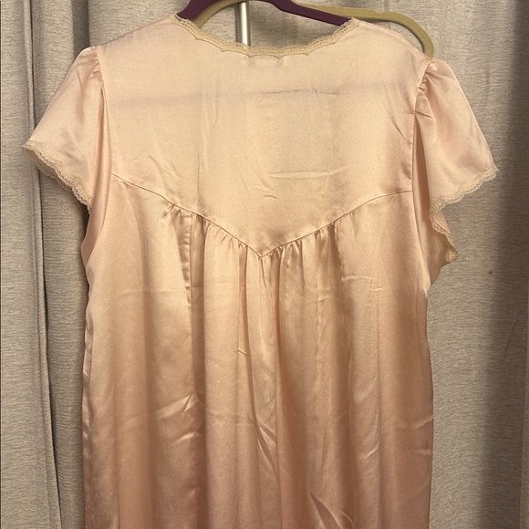 Vintage Christian Dior silk night gown lace ruffle bow feminine light pink large - Picture 5 of 8